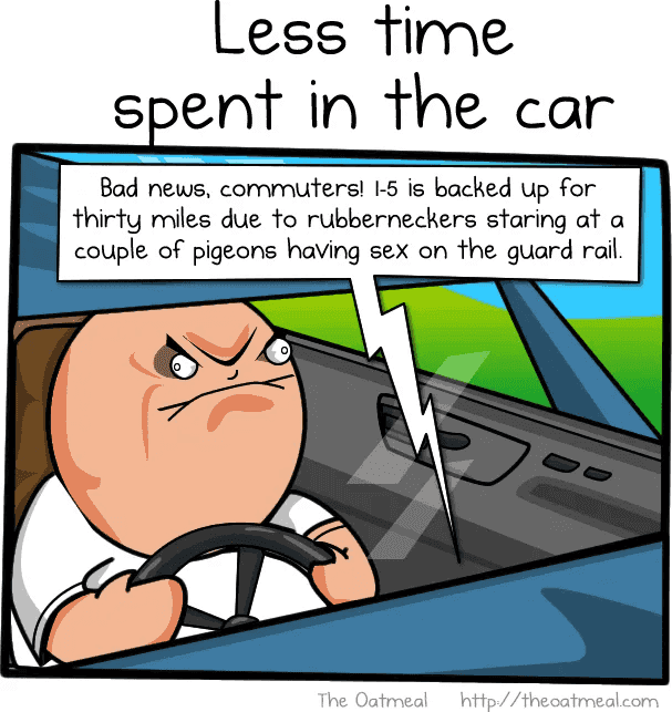 angry man spending more time in the car